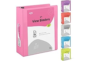 Enday's 2 Inch Pink Binders for School and Home