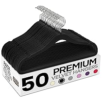 Utopia Home Appendini in velluto – grucce appendiabiti, appendini armadio per camicie, giacche e abiti, Antiscivolo e resistente (Nero, confezione da 50)