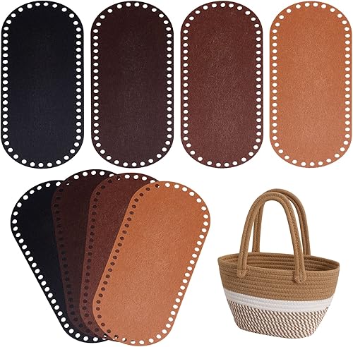 PH PandaHall Cesta inferior de fieltro de 4 colores, 8 unidades, 9.8 x 3.9 pulgadas, base de tela ovalada en blanco para canasta de bricolaje,