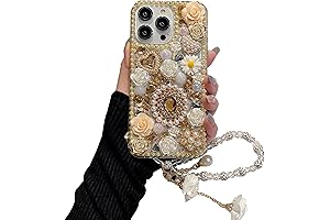 iFiLOVE iPhone 11 Pro Max LV Case Bling Diamond with Flower Strap