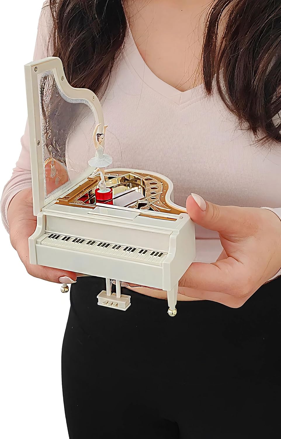 Hareketli Dönen Balerinli Piyano Müzik Kutusu hd118