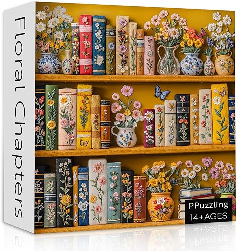 Rompecabezas vintage de 1000 piezas con páginas de flores silvestres para adultos, rompecabezas de arte de libro de flores de plantas, rompecabezas