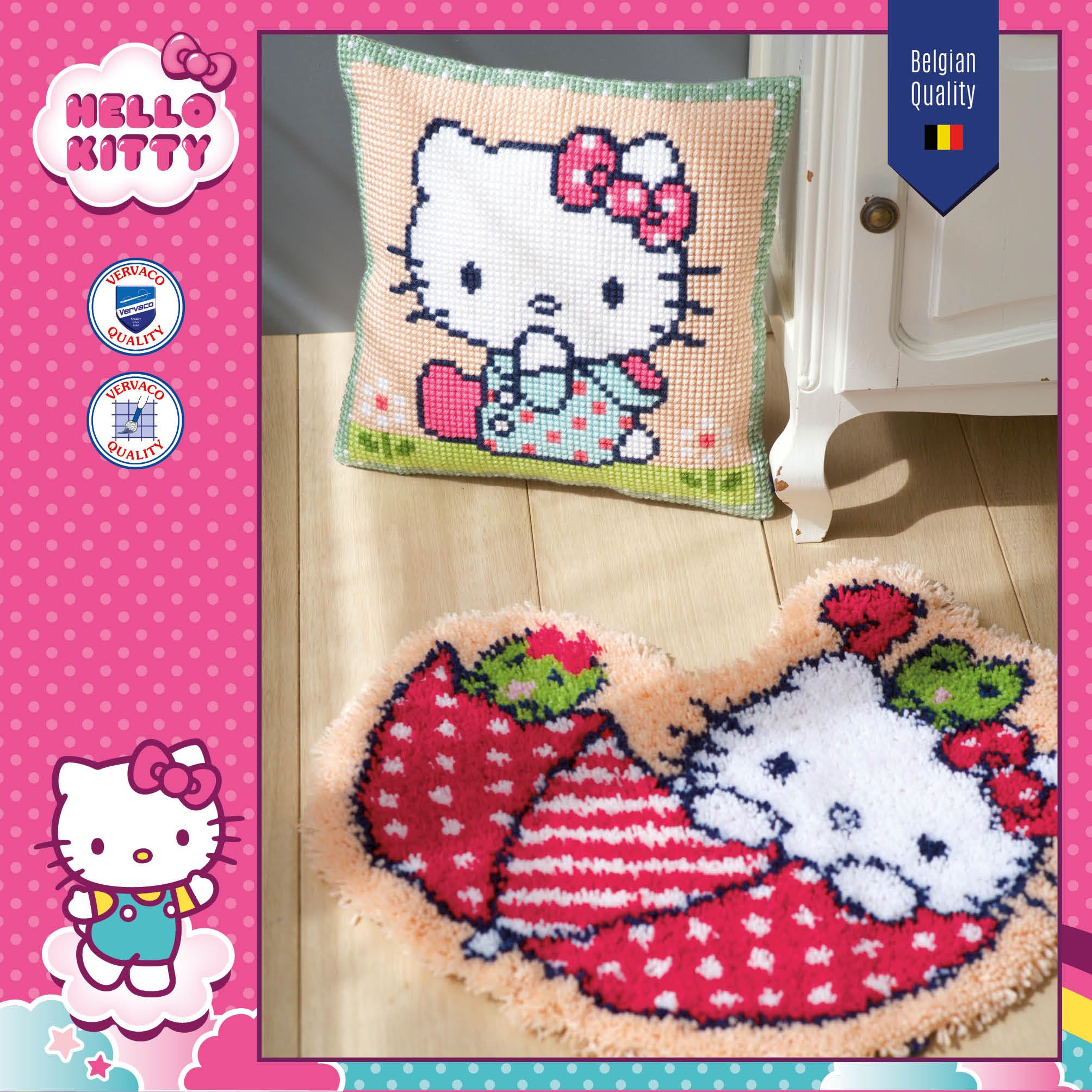 Vervaco Latch Hook Kit: Rug: Hello Kitty: in The Umbrella, Other