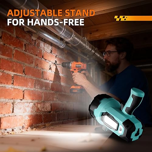 Miniatura 7 de Foco recargable de 400 lúmenes Linterna LED súper brillante Focos de mano de 4400 mAh para exteriores con guantes de linterna para campamento,