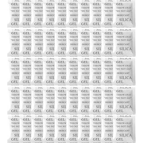 Paquetes de gel de sílice, 50 unidades de 0.18 oz de desecantes transparentes de alta calidad para almacenamiento, absorbentes de humedad para