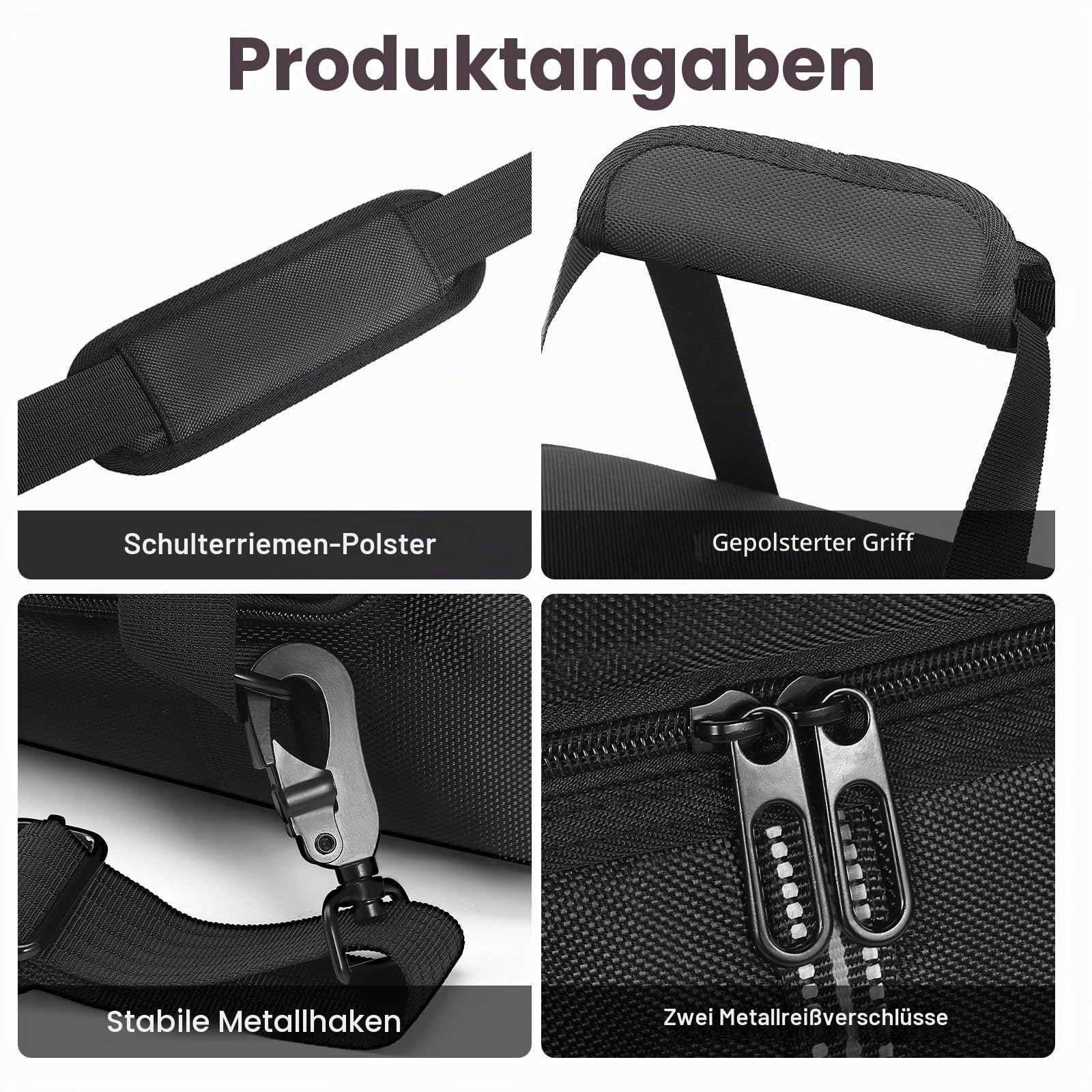 Tragetasche kompatibel mit Anker Solix C1000/C800/C800 Plus Tragbare Powerstation, Outdoor-Reise-Aufbewahrungstasche mit Schultergurt, Taschen für Ladekabel und Zubehör