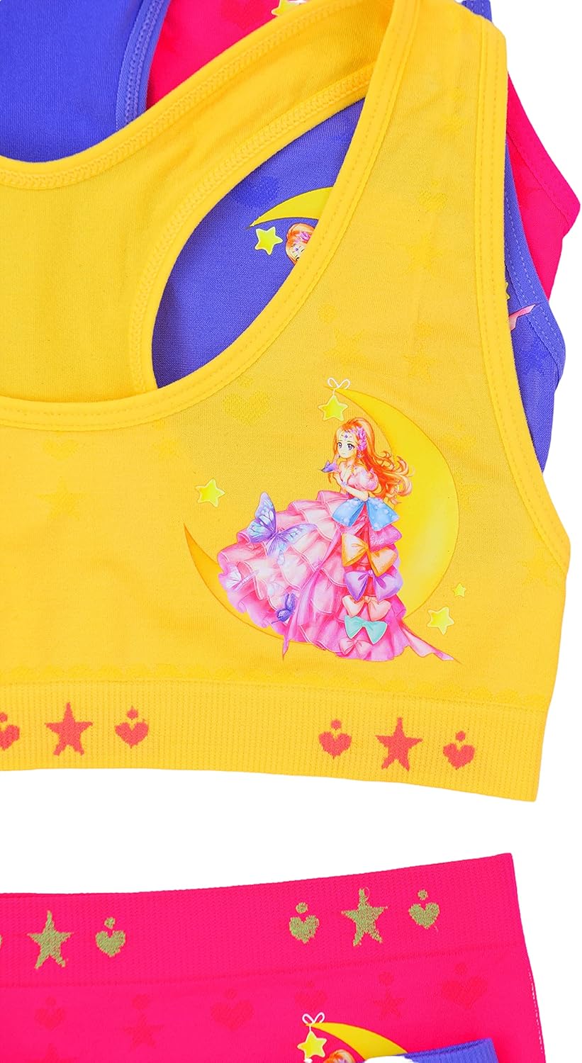 ToBeInStyle Girl's Pack of 6 Racerback or Cami Style Training Bra Tops & Matching Boyshort Bottoms - Image 2