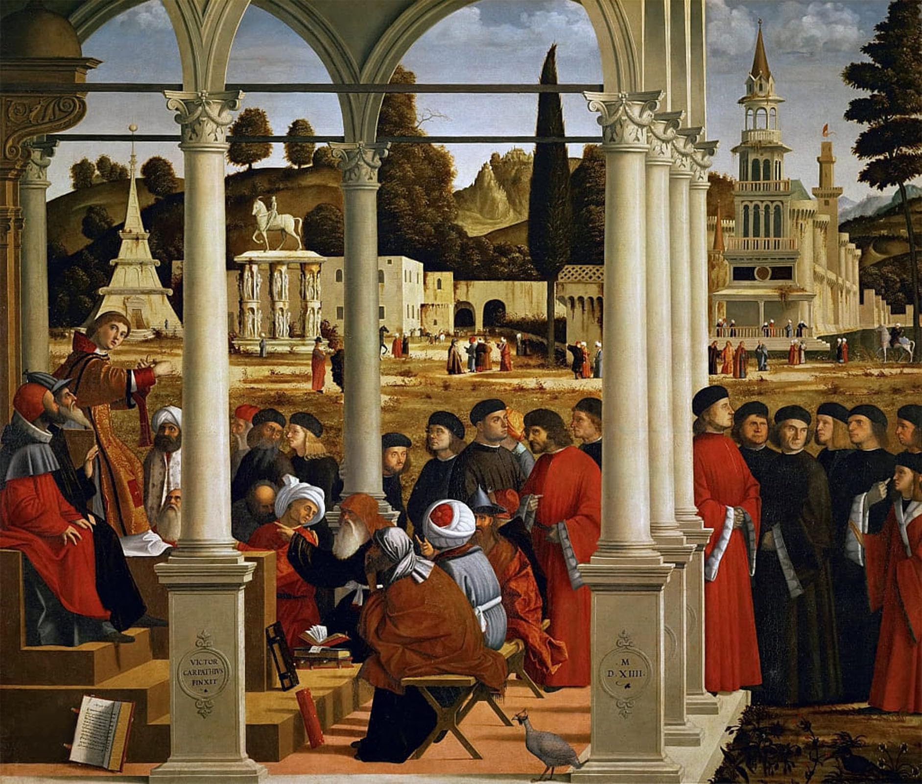 SERENDIPITP Retro Picture Poster Wall Art Pictures Painting Saint Stephen Before the High Priest and Elders of the Sanhedrin by Vittore Carpaccio Wall Art Canvas Print for Wall Decor 60x90cm