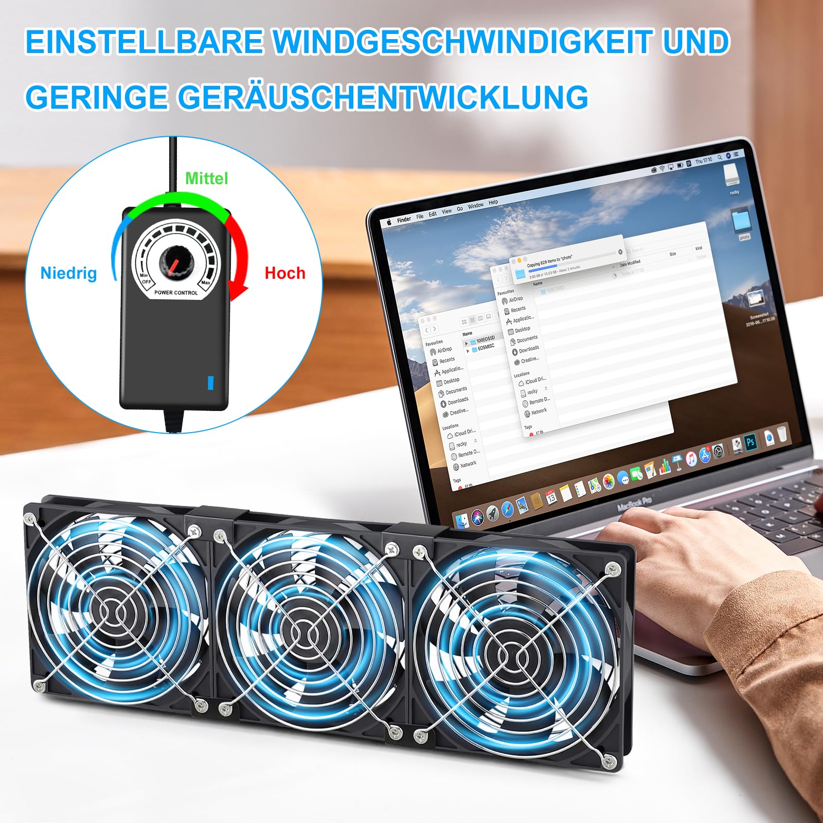 Ventola PC 120mm 12V Ventola PC a velocità regolabile ZAKVOP Ventilatore computer AC 220V-240V 3.000RPM Ventilatore Computer Laptop Router (3)