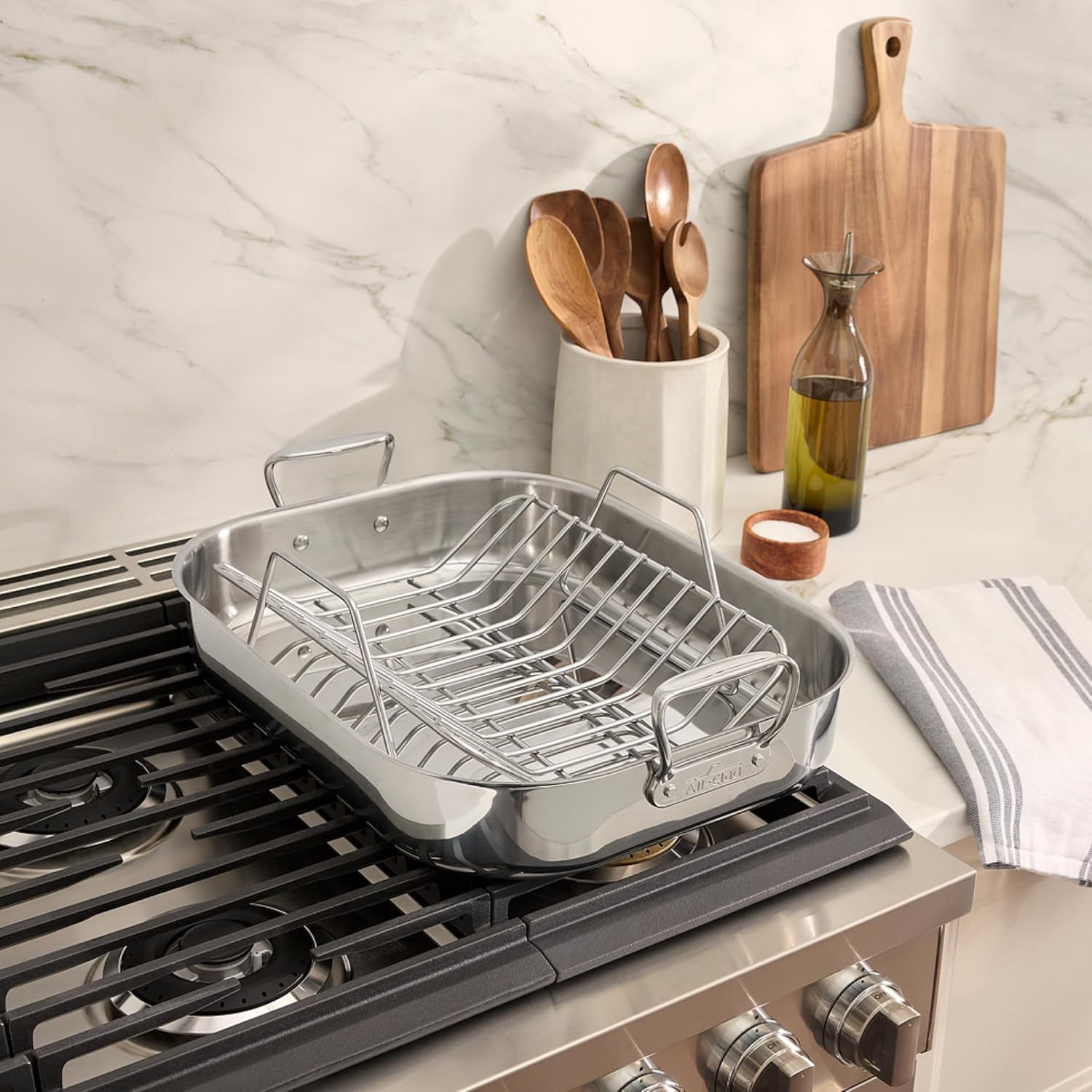 All-Clad Specialty Cookware, Stainless Steel Roaster with Rack, 14 x 18 inch