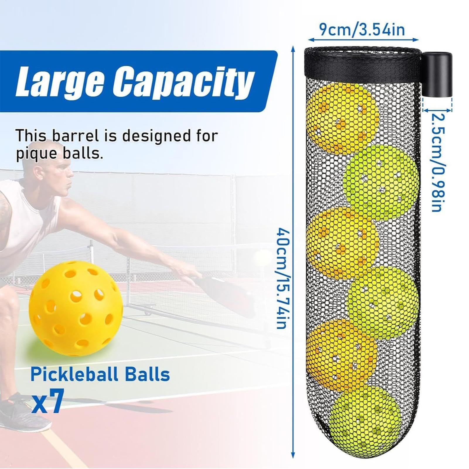 Zbdroxygen Pickle Ball Net,Durable Pickleball Collector Bag, Portable Pickleball Net Bag for Quick Ball Collection During Games, Black 3