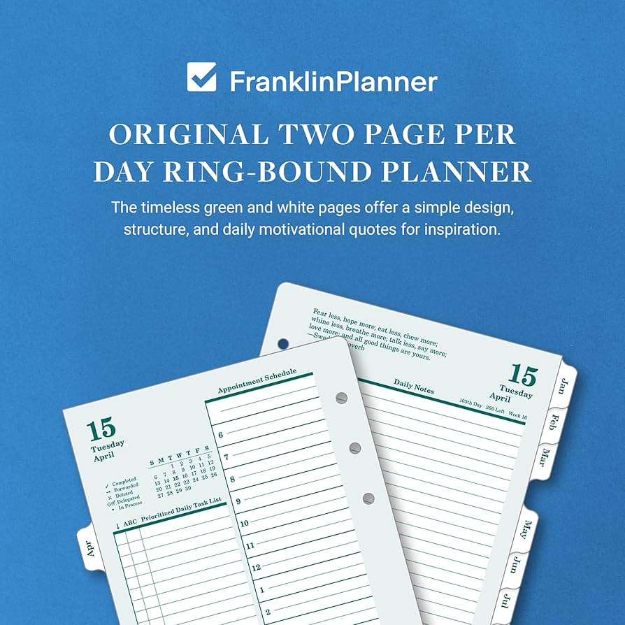 FranklinCovey コンパクト　スケジュール帳 Amazon.com : FranklinCovey - Original Two Page Per Day Ring