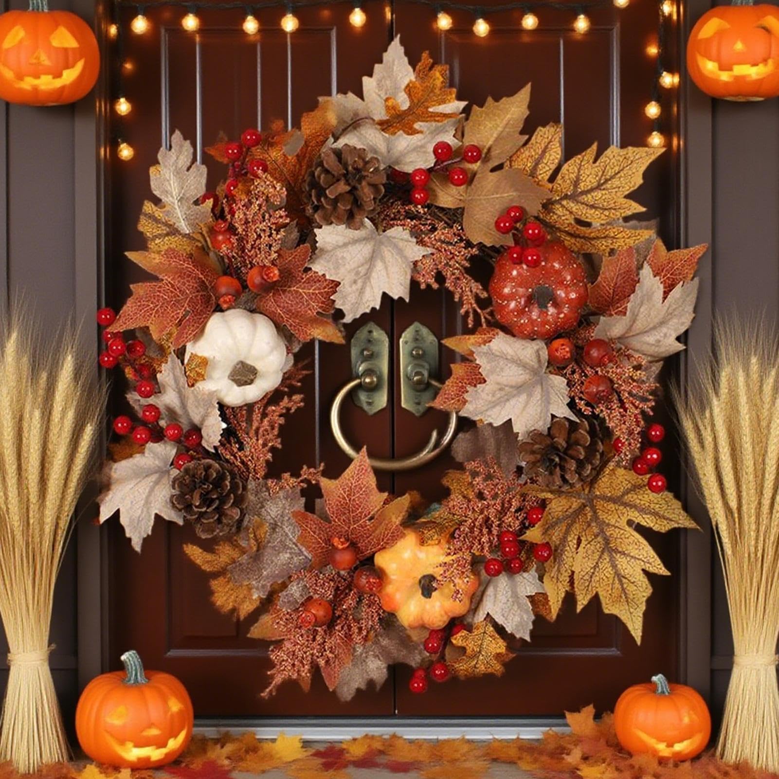 Herbstkranz Türkranz Für Thanksgiving