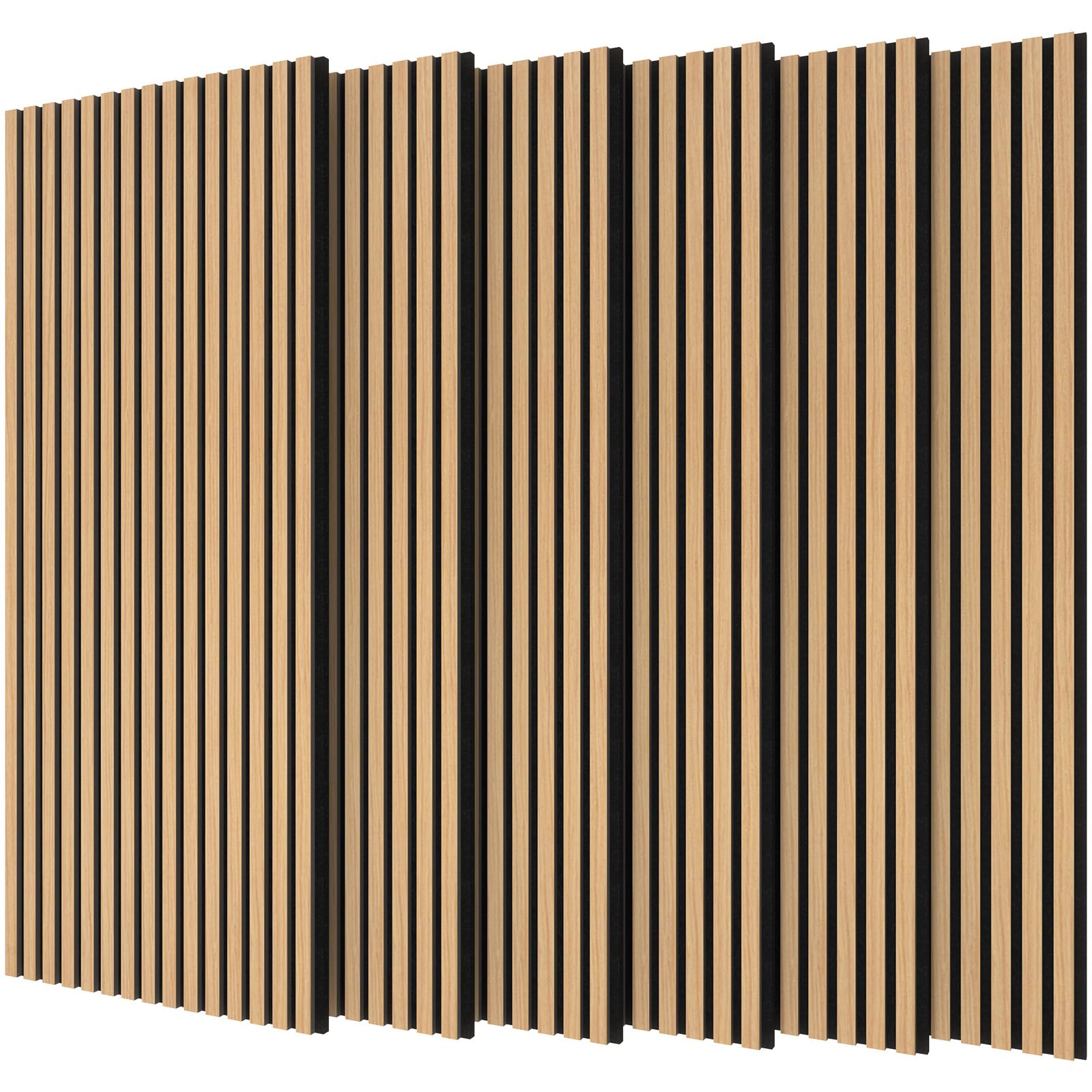 TONOR Panneau Mural de Bois, 120x60-4,32㎡, Lot de 6, Teck