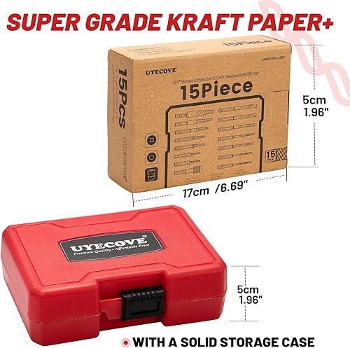 Miniatura 13 de Juego de 5 extractores de pernos resistentes, juego de extractor de pernos de 1/2 pies, juego de extractor de tuercas para quitar tuercas peladas