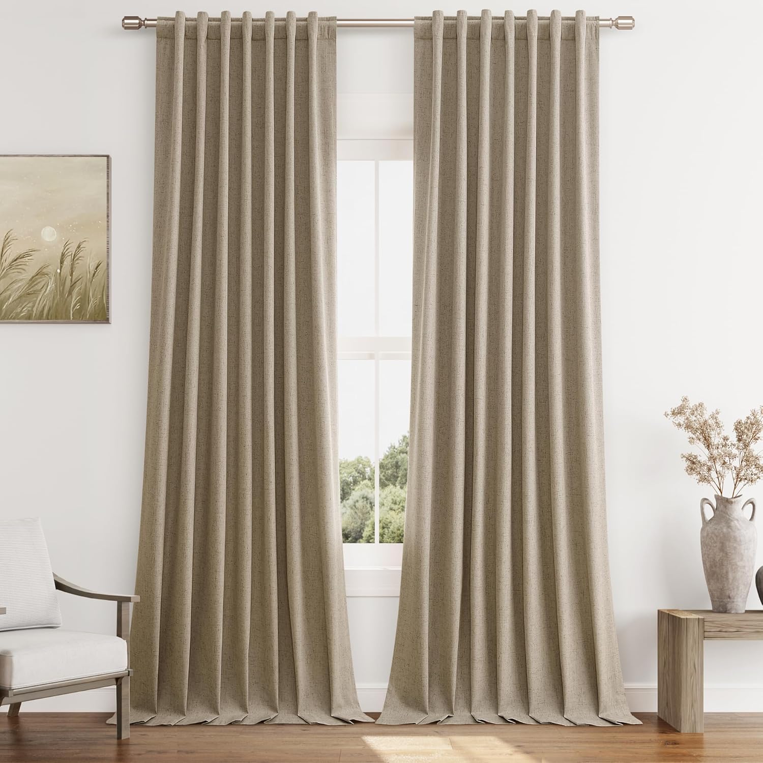 Amazon.com: Guken Khaki Blackout Curtains 84 Inch Length 2 Panels Set ...