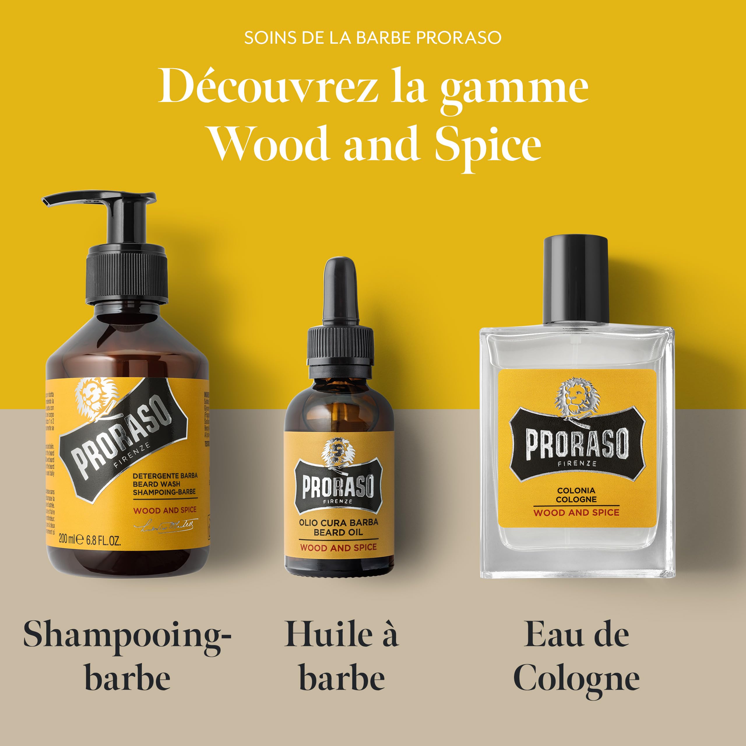 Proraso | Eau de Cologne Wood & Spice (flacon vaporisateur de 100 ml) – Parfum pour homme à la senteur boisée et épicée – Fabriqué en Italie