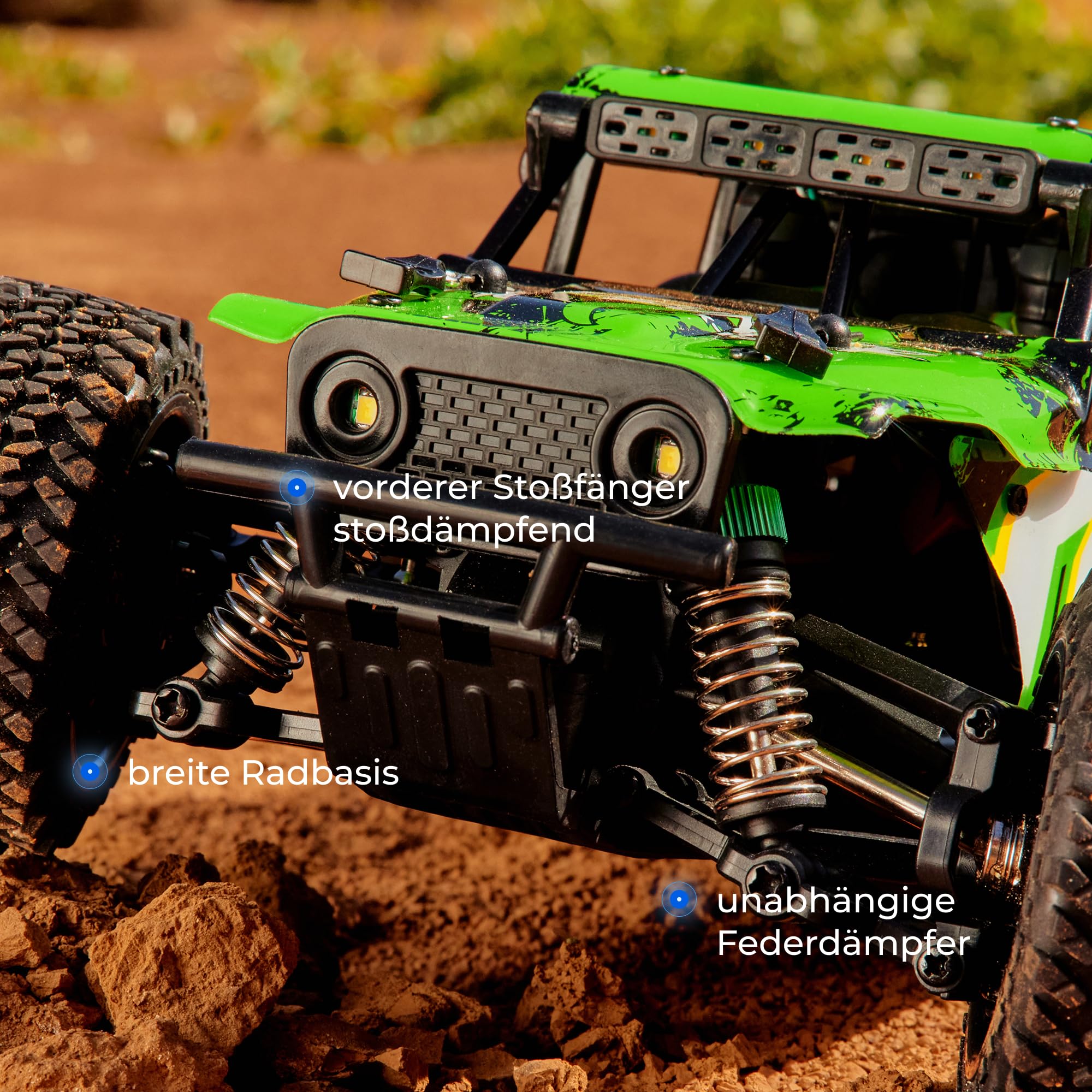 Overmax X-Haste Coche Teledirigido RC 4x4, 30 km/h, Escala 1:20, 14+, LED