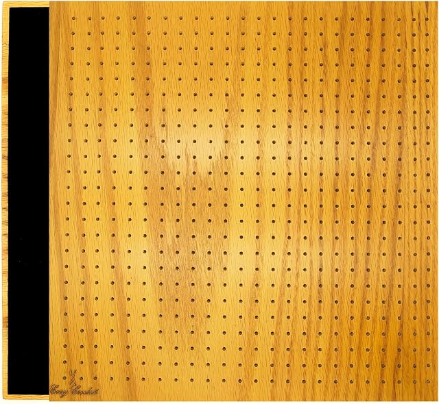 Easy Crochet Blocking Boards for Knitting and Crochet Projects - Large Wooden Blocking Mat for Knitting with 20 Stainless Steel Pins - Bonus Crochet E-Book - 13 x 13 Inches