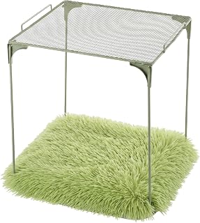 CroBlissful 2 Pcs Locker Organizer Shelf and Carpet Decorating Metal Mesh Locker Accessories Square Fur Rug for School Office Gym Organization Back to School Essentials(Sage Green)