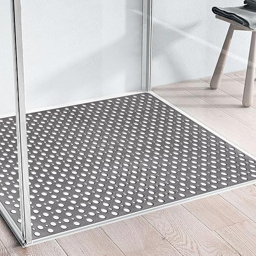 Miniatura 4 de Yonala - Tapete de ducha extra grande de 47 x 32 pulgadas, antideslizante, para ducha interior, tapete de ducha de TPE suave con ventosas y agujeros