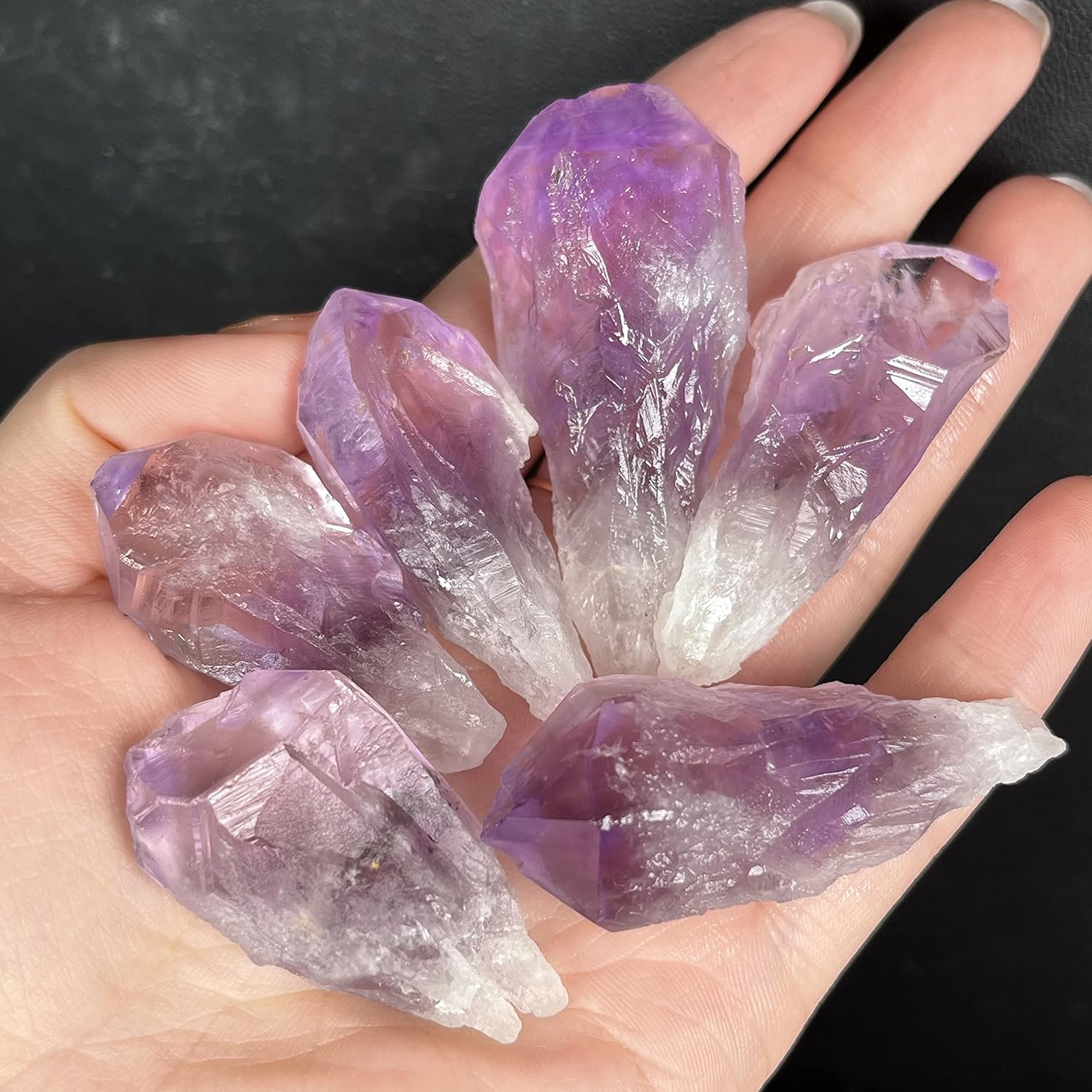Meditation Home Decor, Natural Amethyst Rough Gravel Rock Crystal Quartz Raw Gemstone Mineral Specimen Fish Tank Garden Decoration Gifts,Natural Crystal (Size : 10 Pieces)