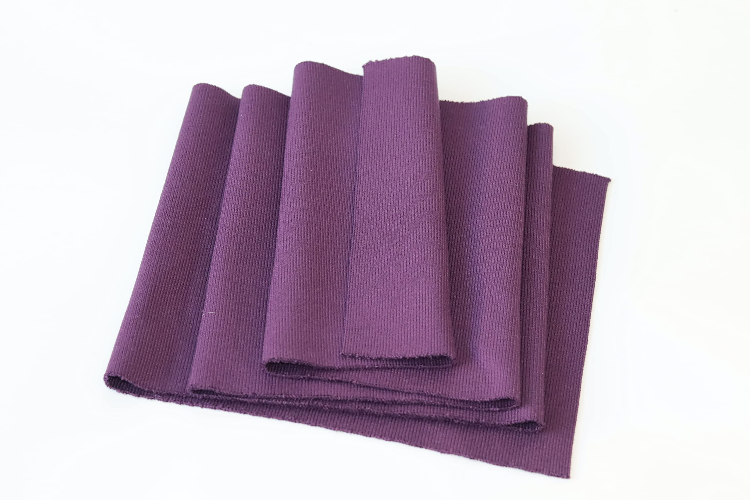 TinaKim Rib Knit Fabric, for Waistbands Neck Cuffs Material (Strip of Purple, 40x8in)