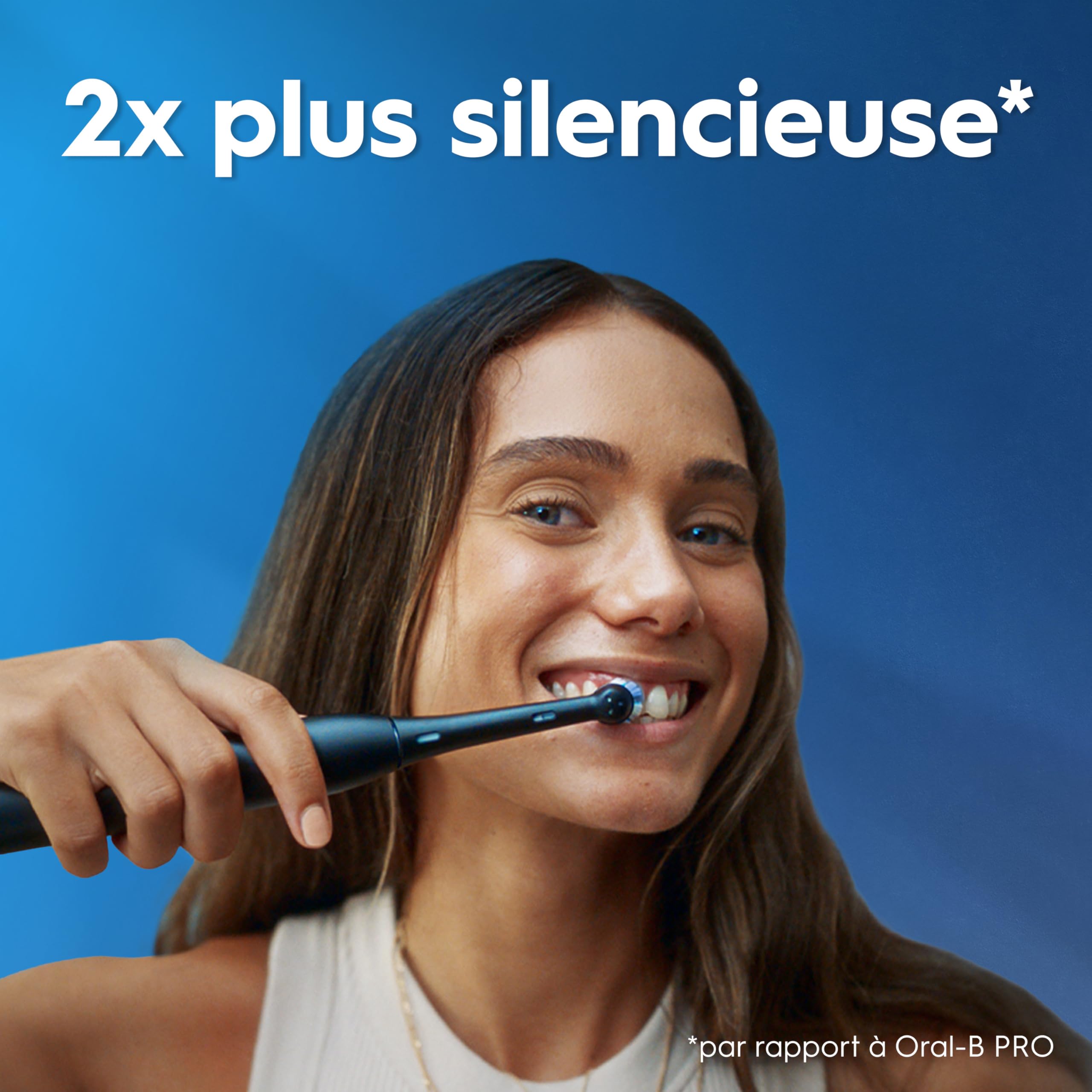 Oral-B Brosse à Dents Electrique iO 2 avec 1 Brossette de Rechange, Noire – 3 Modes de Brossage dont Douceur, Capteur de Pression sur les Gencives, Batterie Rechargeable, Silencieuse