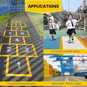 DuraMark Yellow Outdoor Pavement Marking Tape, Flexible Polymer Rubber Base for Asphalt & Concrete Surfaces - 2 Inches x 50 Feet