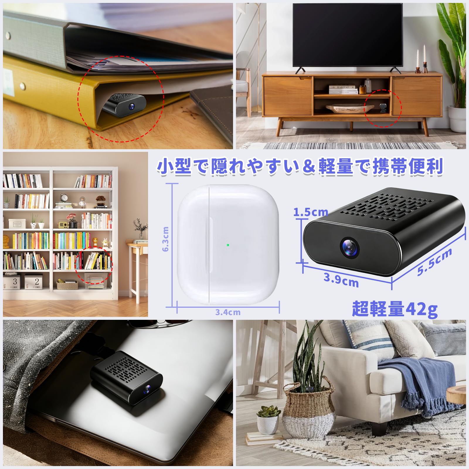Amazon.co.jp: LXMIMI 2K画質 小型カメラ 隠しカメラ スパイカメラ 130