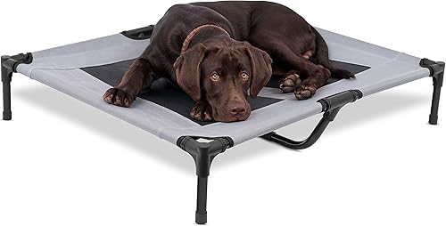 Internet's Best Cuna para perro, de 36 x 30 pulgadas, cama elevada para perro, de malla transpirable fresca, para uso en interiores o exteriores,