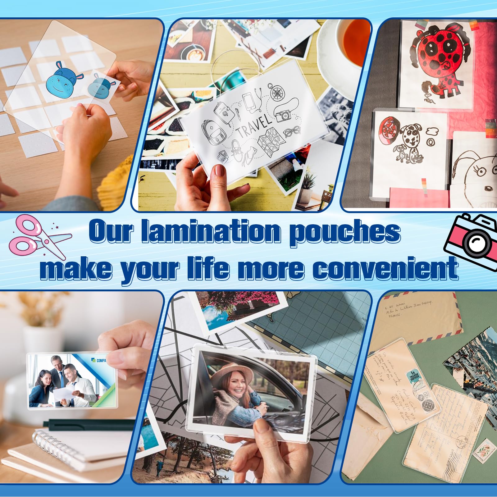 Bolsas de laminación para tarjetas de índice de 3 x 5 pulgadas, paquete de 500 bolsas de laminación térmica para tarjetas de recetas, bolsas de laminación para permisos de trabajo, tarjetas de pase,