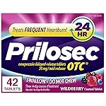 Prilosec OTC, Omeprazole Delayed Release 20mg, Acid Reducer, Treats Frequent Heartburn for 24 Hour Relief, All Day, All Night*, Heartburn Medicine, 20mg, Wildberry Flavor, 42 Tablets