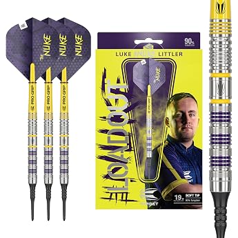 Target Darts Luke Littler Loadout Steel Tip Swiss Point Darts 90% Tungsten Dartpfeil 22G/23G/24G Steel Tip Dart Set Player Edition Swiss Points Dart-Sets mit Werkzeug Pro Grip Sch fte & No.2