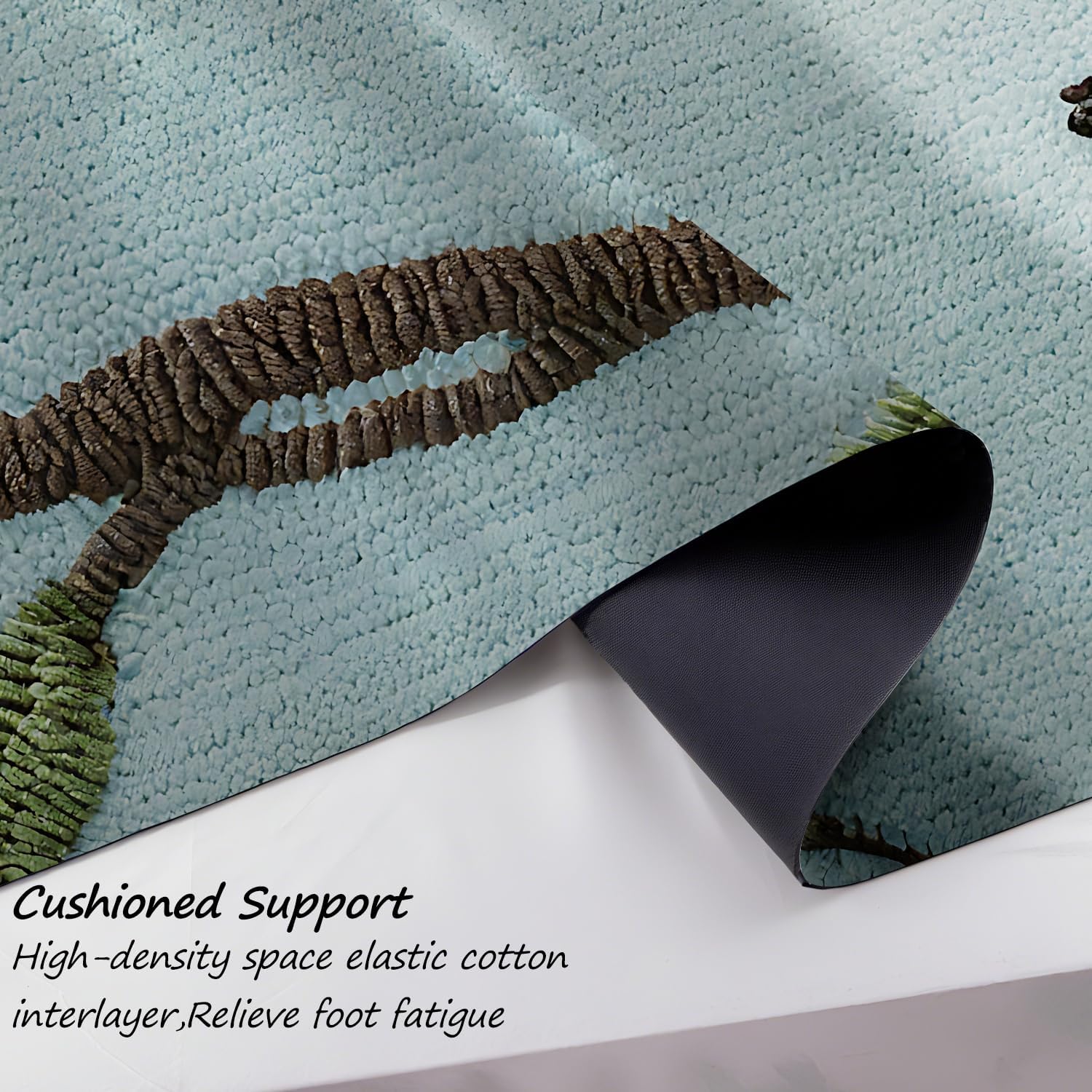 ANNA QUEEN Bird Embroidery Laundry Room Rug Runner 20x47 Inch - Waterproof Non-Slip Floor Mat for Front Load Washer Dryer, Blue Red Floral Cottage Decor, Machine Washable