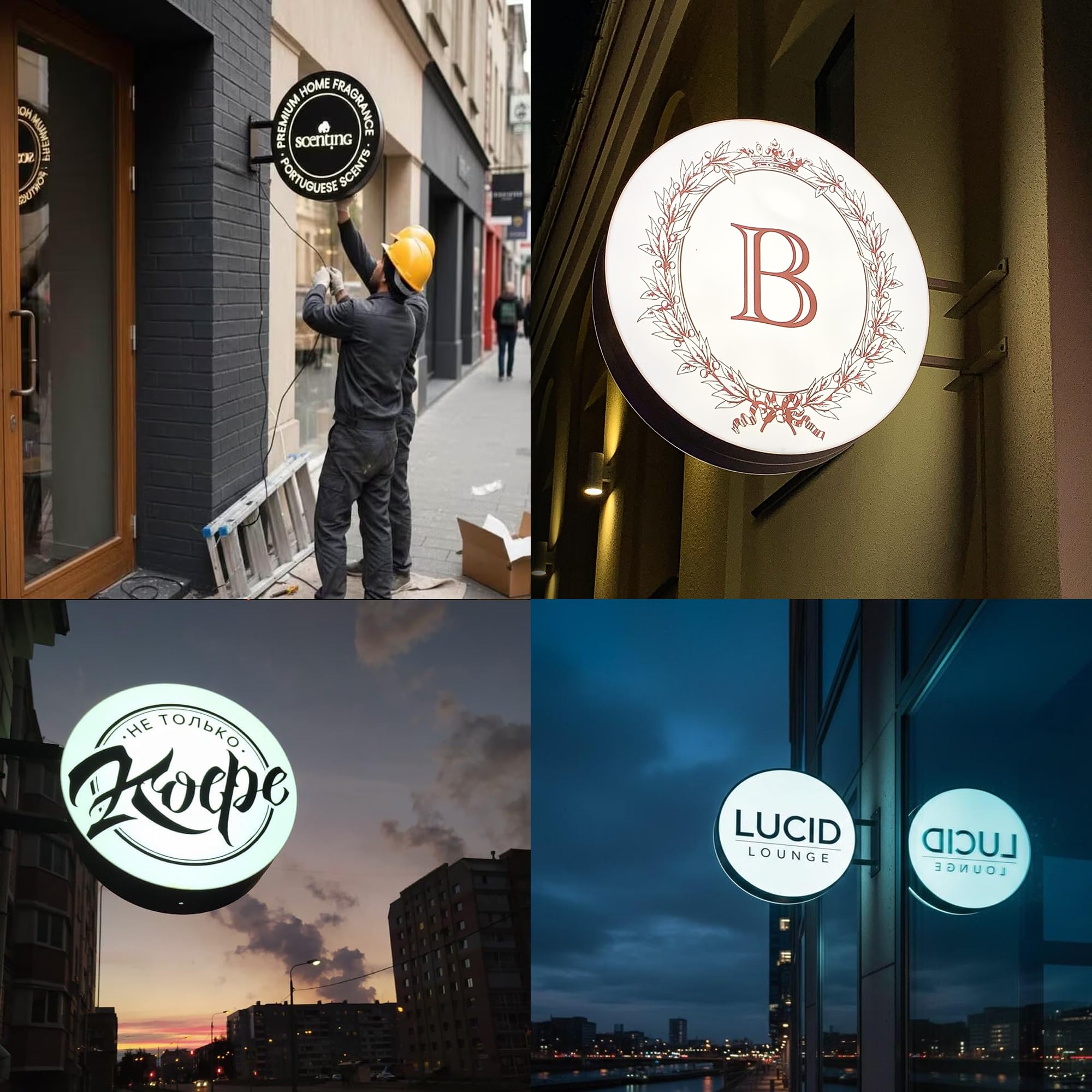 Insegna luminosa a LED bifacciale personalizzata per esterni - Insegna pubblicitaria illuminata, segnaletica a LED per esterni per aziende, saloni, bar e ristoranti, insegna luminosa con logo