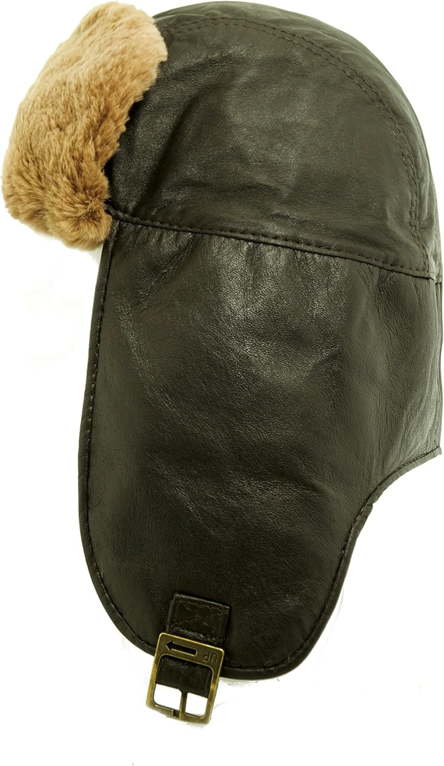 Hut AMCS-0006 DX-Exclusive wear Herren Fellm/&uuml;tze Leder mit Kaninchen Fell Pelz Fliegerm/&uuml;tze Winterm/&uuml;tze Pilotenm/&uuml;tze Ledermutze