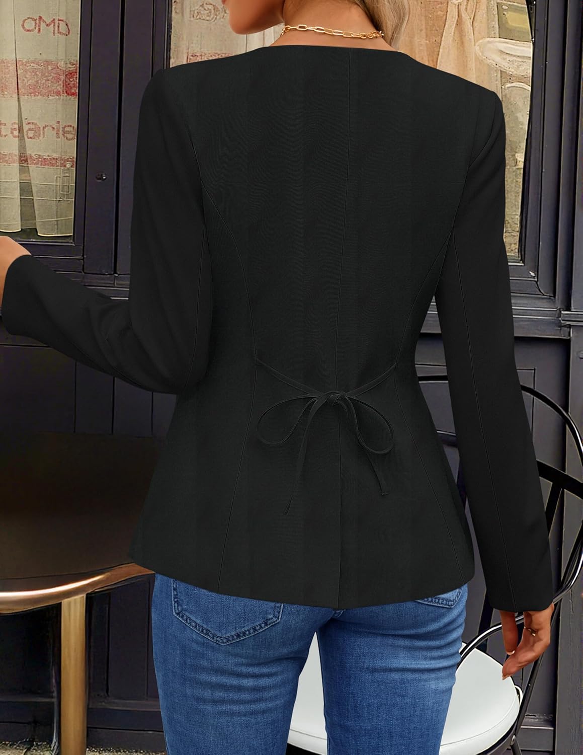 ZESICA Womens Business Casual Blazers Fall Long Sleeve Button Suit Jackets Office Work Outfits Fitted Blazer Clothes 2026 - Image 3