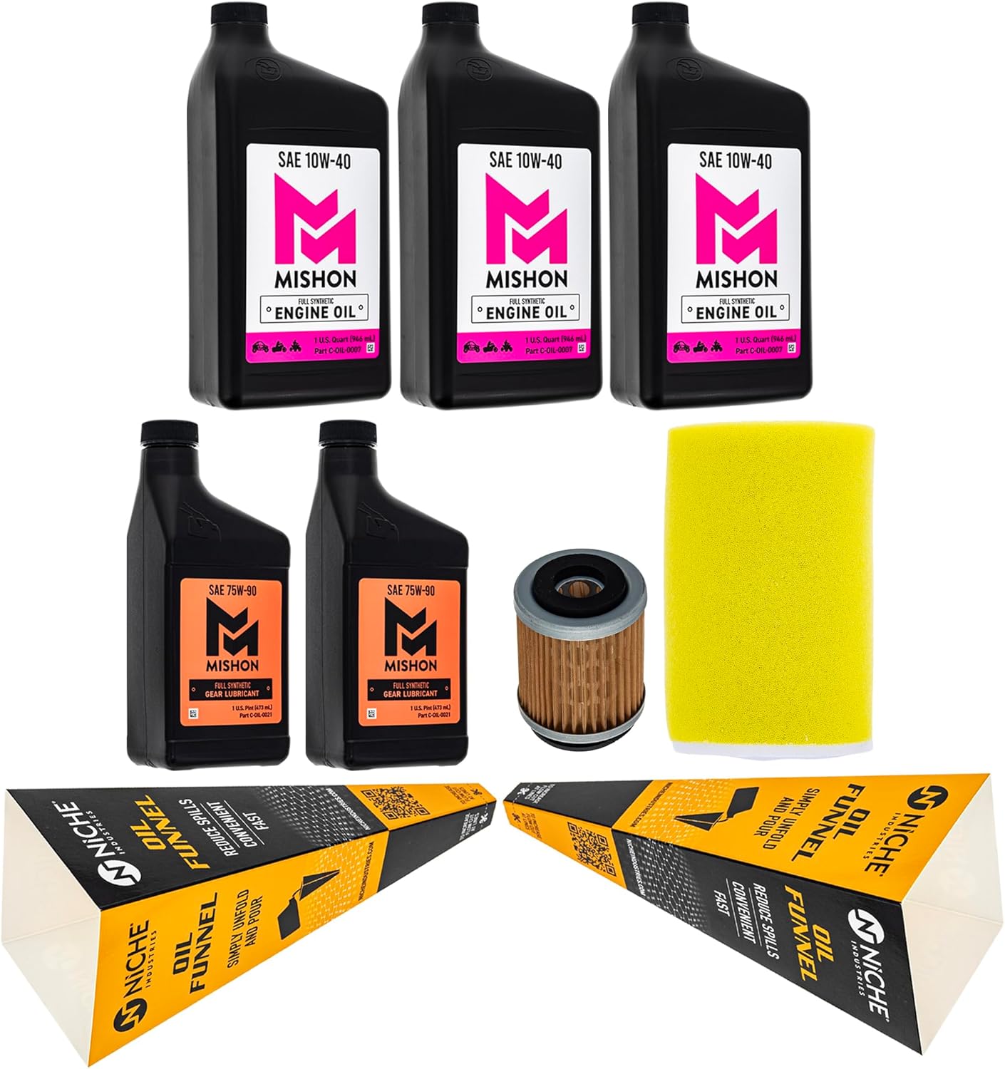 MISHON Full Service Engine Oil Change Kit 10W-40 for Yamaha Big Bear 350 4WD YFM350FWBK (1998)