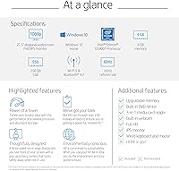 Vista 7 de HP 22-DF 21.5 pulgadas Full HD WLED Intel Celeron G5900T 4GB 256GB SSD Win 10 PC todo en uno