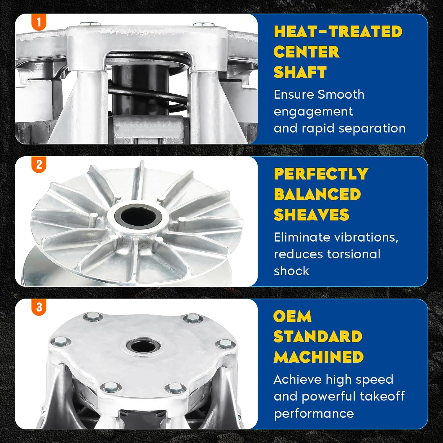 YOUXMOTO Primary Drive Clutch For Polaris Sportsman 500 HO 1998-2002; 2004-2005; For Magnum 330 325 500 4x4 1999-2004. Replaces# For 1321706. with Spring and Weights Primary Clutch