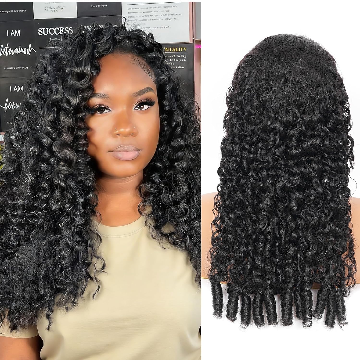 26 Inch Burmese Curly 13x4 Lace Front Human Hair Wigs 180 Density Deep Wave Curly Wigs with Spiral Ends Brazilian Virgin Hair Transparent Lace Frontal Wigs Affordable and Reliable