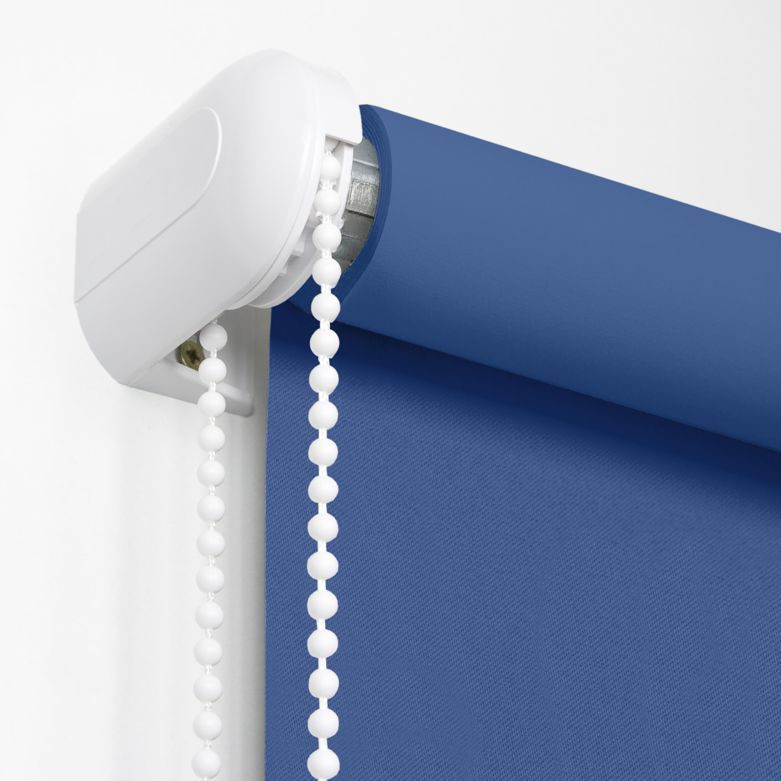ROLLMAXXX Verdunkelungsrollo mit Bohren 130 cm Blau | Verdunklungsrollo zum bohren, Fensterrollo mit Kettenzug für Wand & Decke, Rollo