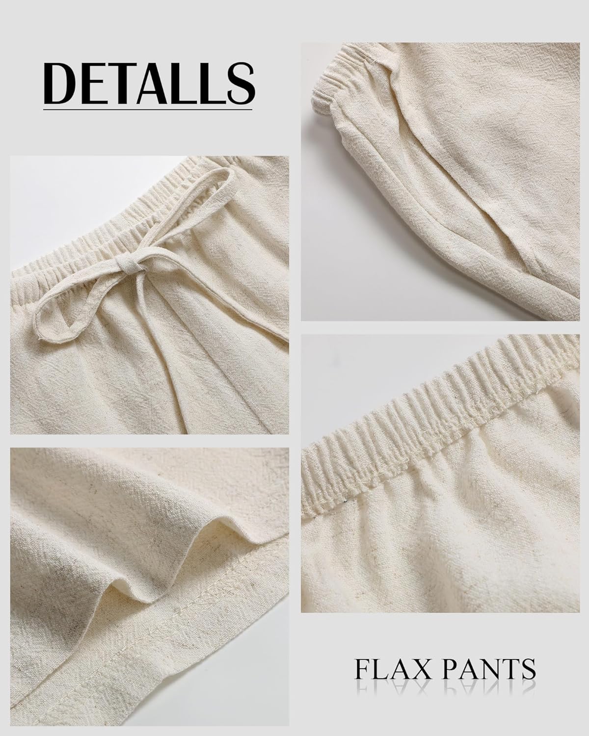 Neer 2 Pack Linen Women's Shorts High Waisted Casual Bermuda Wide Leg Drawstring with Pocket Knee Length - Image 5