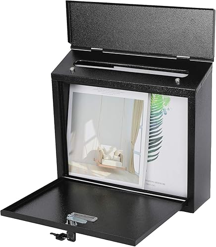Miniatura 5 de Buzón de correo xydled con cerradura de llave, buzón de correo con cerradura montado en la pared, buzón de correo de seguridad con cerradura