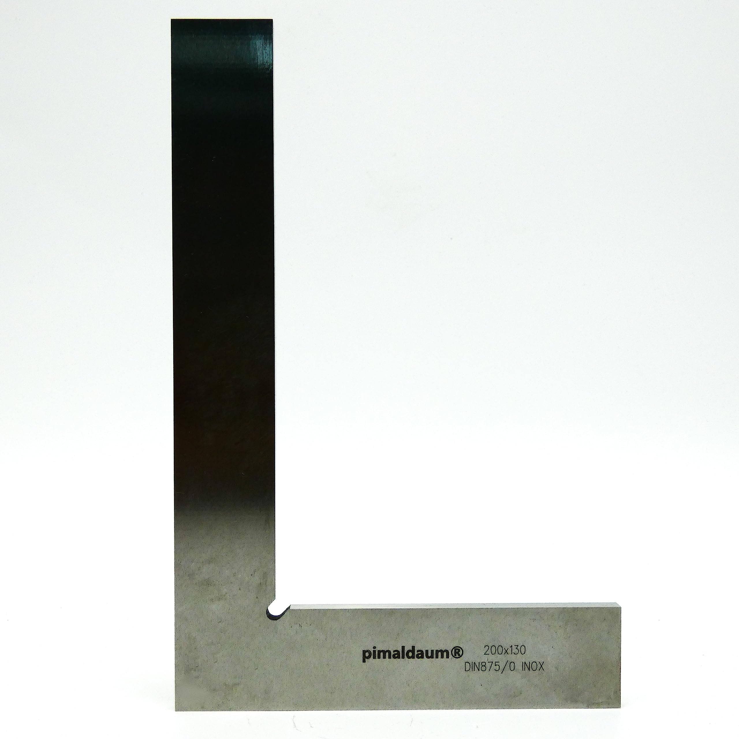 Escuadra con tope 90° DIN 875/0 – Acero inoxidable 4Cr13 – Escuadra de precisión clase 0 – Herramienta de control y medición para taller e industria – Varias medidas disponibles (200*130 mm)