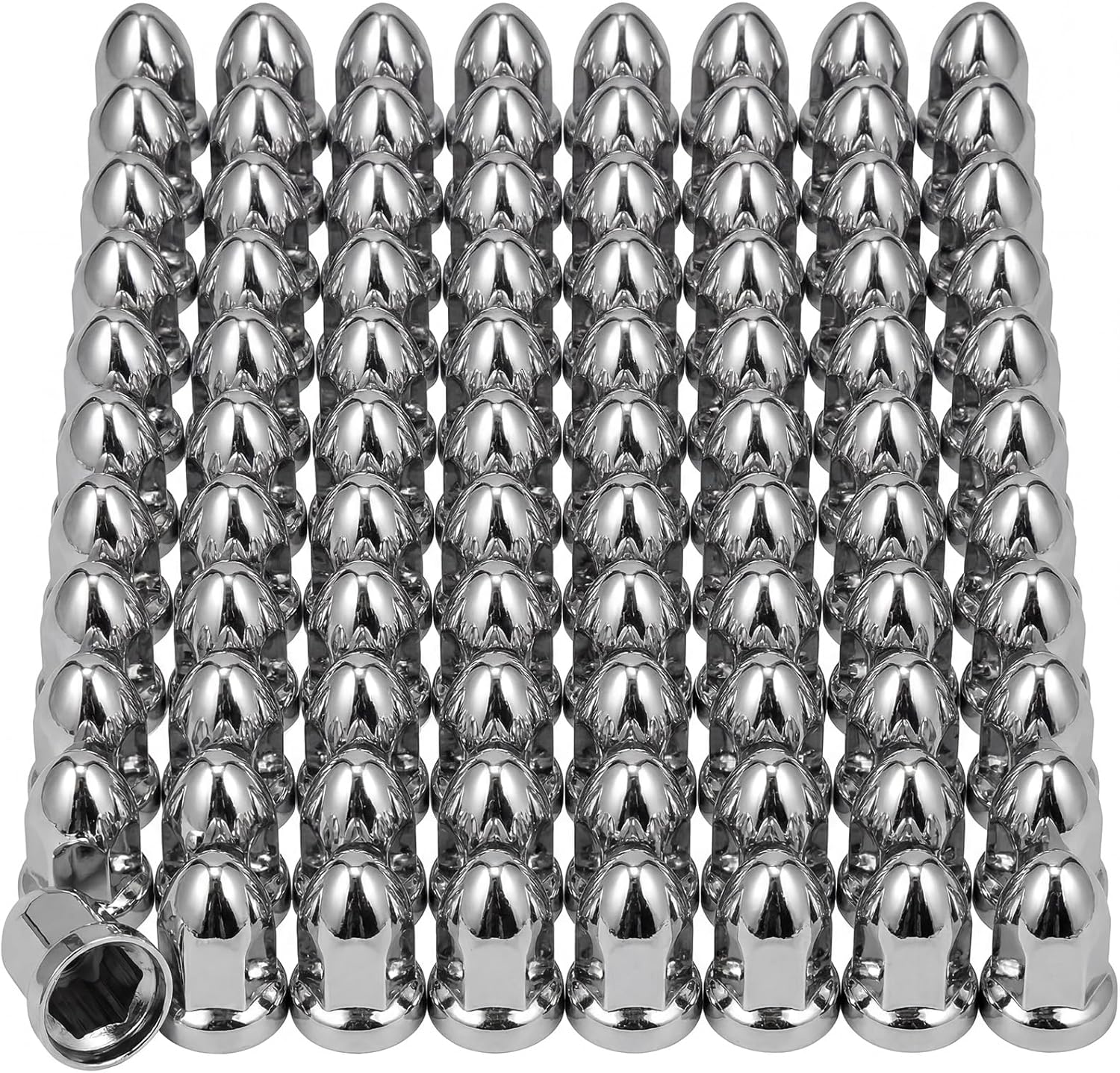 60 Pack Lug Nut Covers for Semi Truck, 33 mm by 2-1/2" Push-on ABS Plastic Covers, Nut Protector for Trailers, Easy Install No Tool Needed