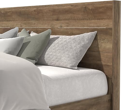 Miniatura 5 de Galano Payne - Base de cama de plataforma King con cabecero, marco de cama de madera King, cabecera y marco de madera, marco de cama King, marco de