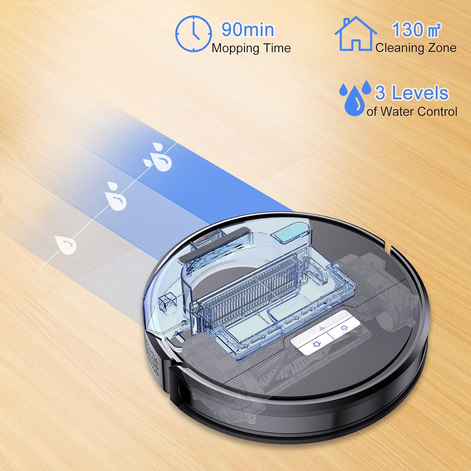 iMartine Robot Vacuum and Mop Cleaner APP&Remote Control, Wi-Fi, Compatible with Alexa and Self-Charging, Ideal for Carpet, Hard Floors, Pet Hair Cleaning(2000Pa)