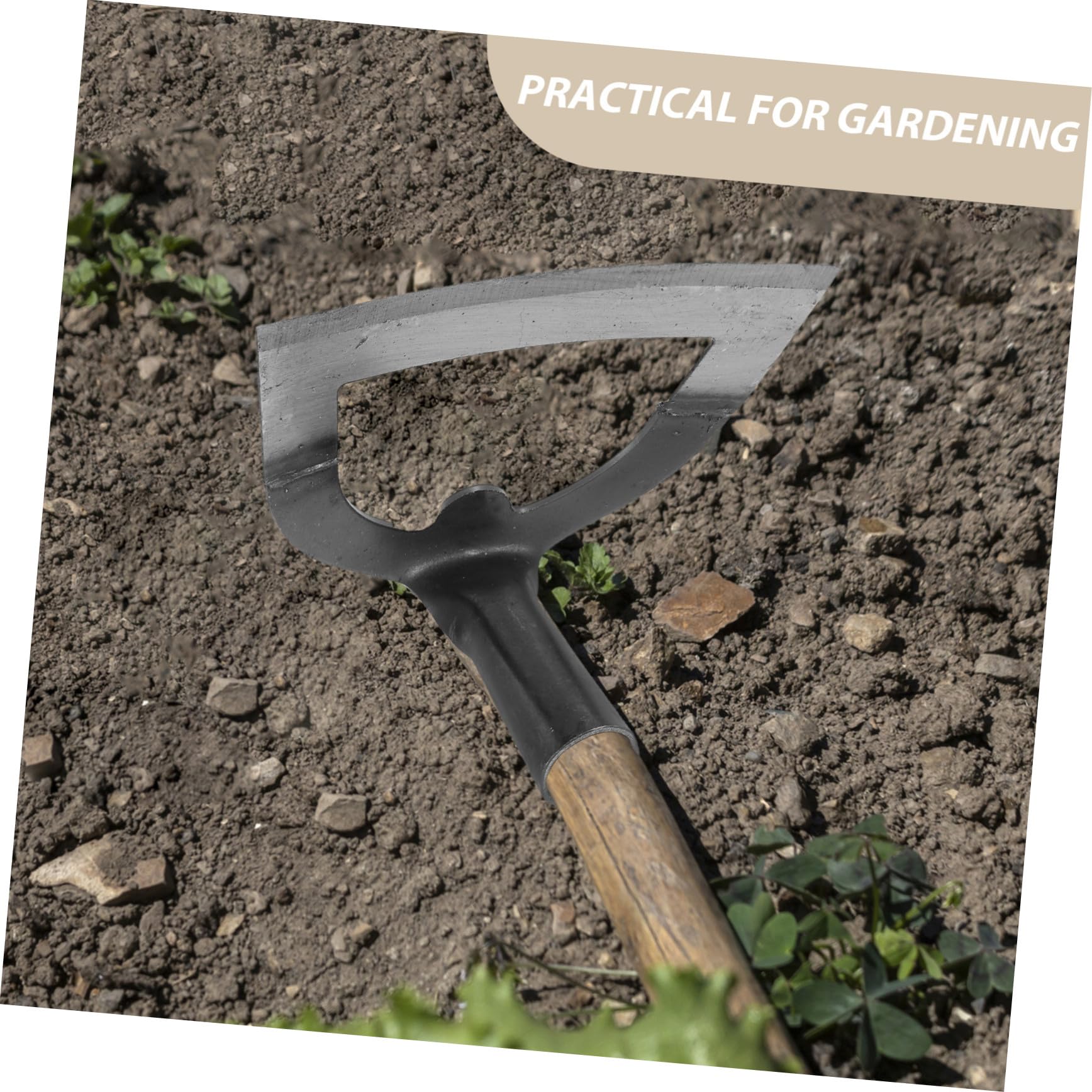 Azada de Trabajo Pesado de Acero Inoxidable para Deshierbe | Herramienta de Jardinería, Diseño Resistente Deformación, Uso Agrícola para Quitar Hierbas